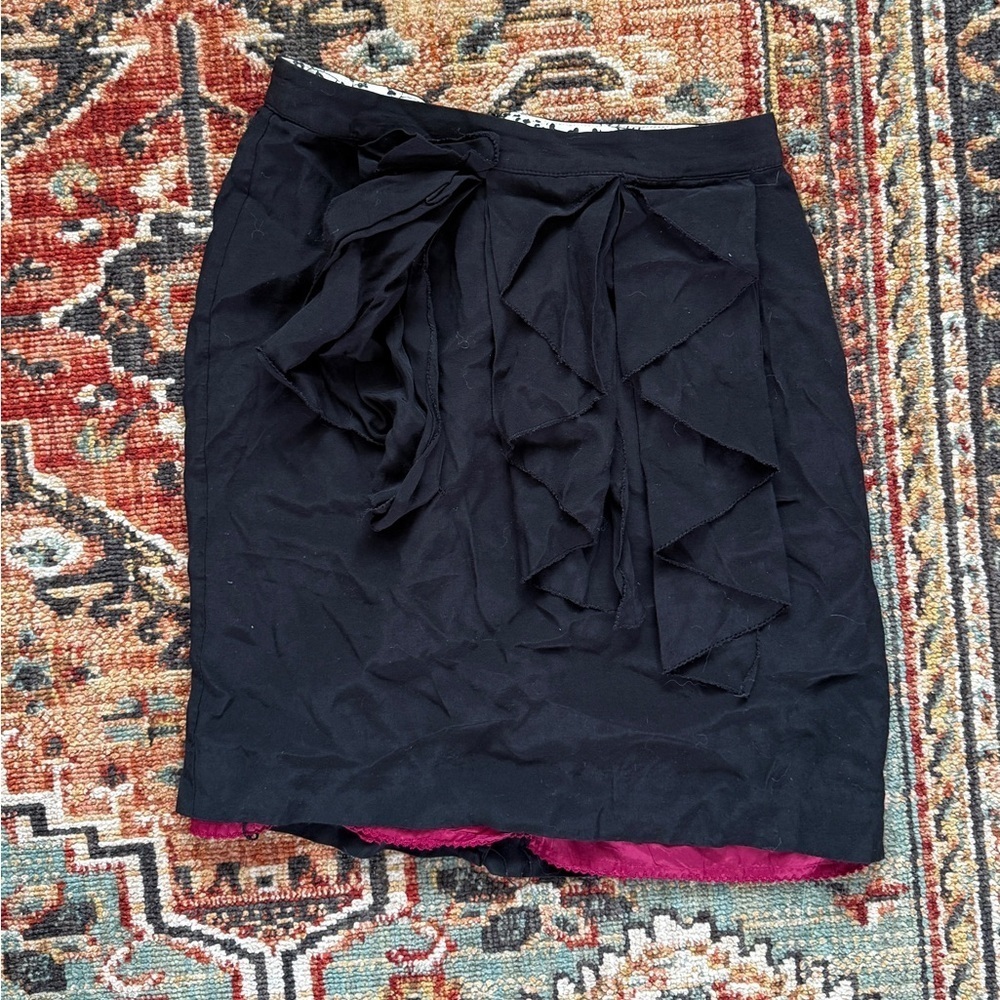Anthropologie Elegant Black Skirt with Bow Detail